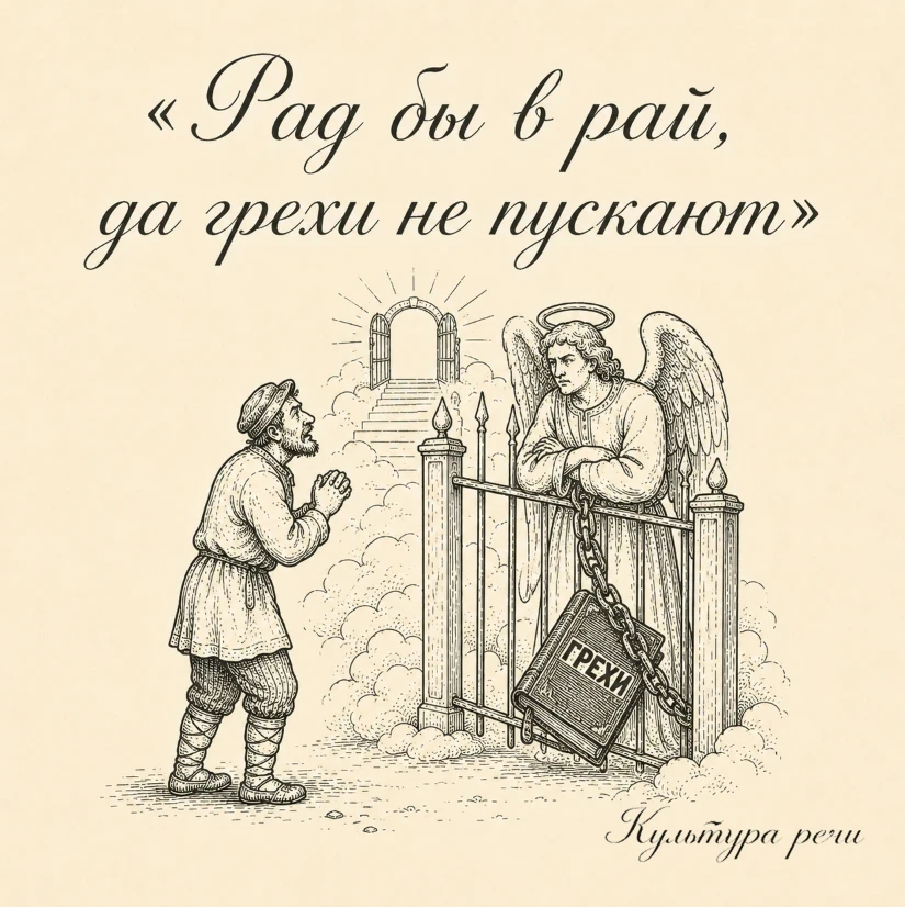 Рад бы в рай, да грехи не пускают

Так говорят, когда человек хотел бы добиться желаемого, но ему ме