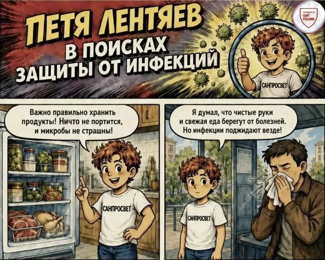 📕Роспотребнадзор представляет комикс для детей «Петя Лентяев в поисках защиты от инфек...