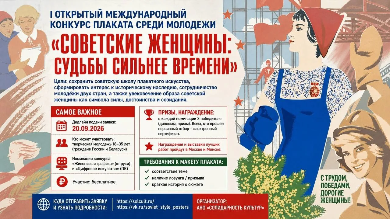 🎨 I Международный конкурс плаката «Советские женщины: судьбы сильнее времени»