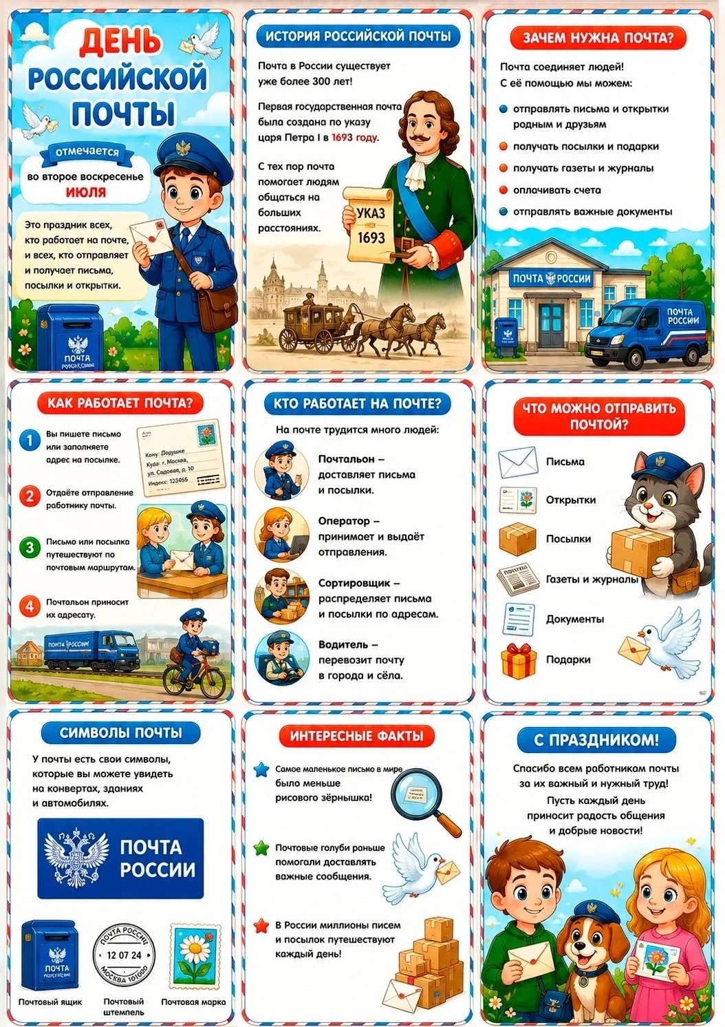 День российской почты в детском саду.
В нашем детском саду прошел тематический день, приуроченный ко
