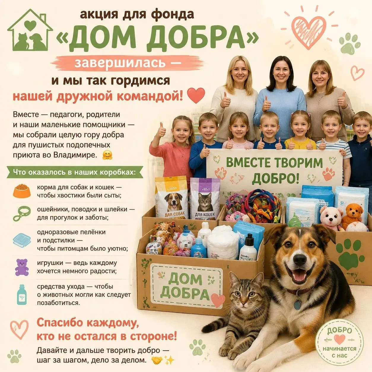🎉 Ура, акция для фонда «ДОМ ДОБРА» завершилась! Мы так гордимся нашей дружной командой...