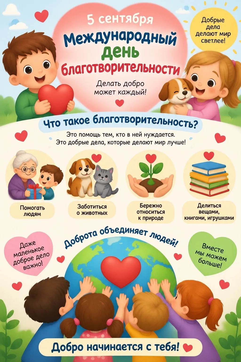 🌟 5 СЕНТЯБРЯ — МЕЖДУНАРОДНЫЙ ДЕНЬ БЛАГОТВОРИТЕЛЬНОСТИ 🌟