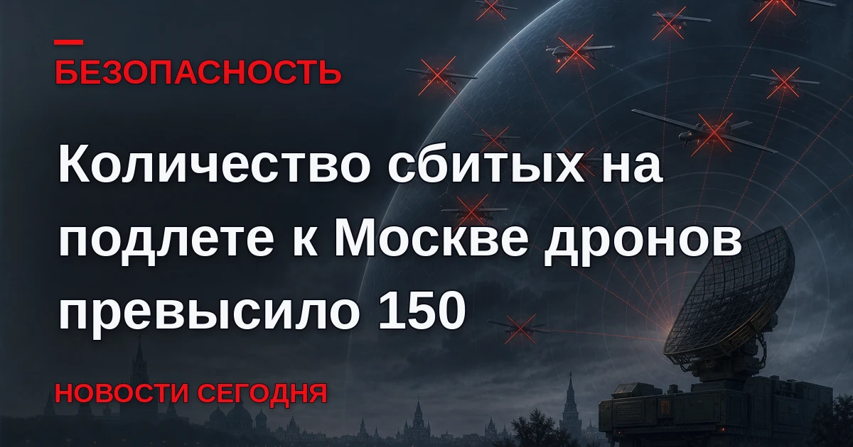 С начала суток количество БПЛА, сбитых силами ПВО на подлетах к Москве, увеличилось до ...