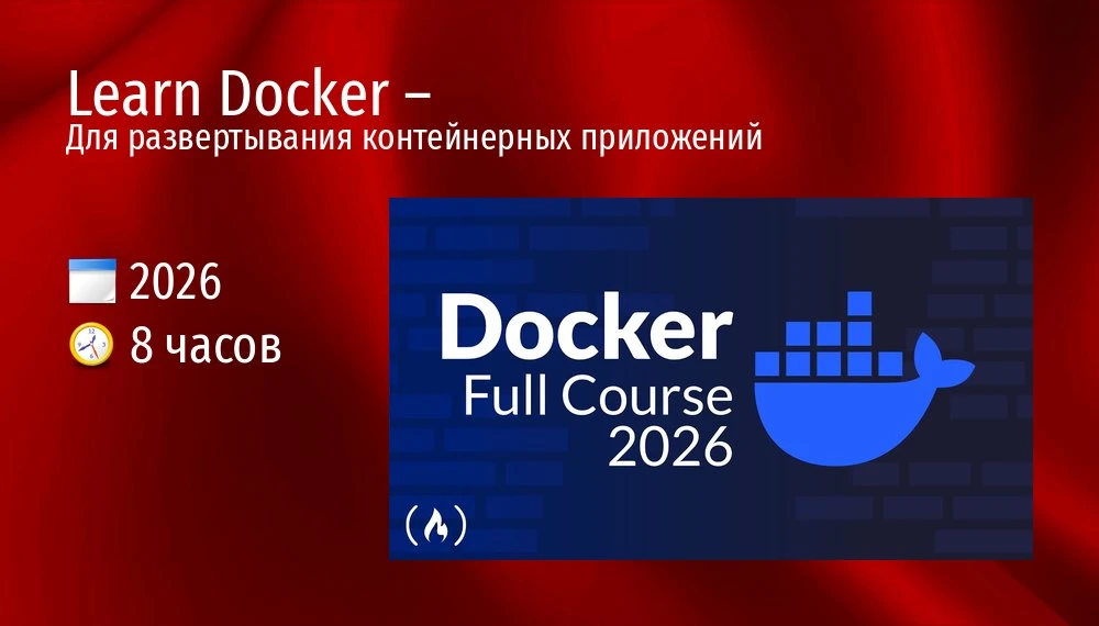Learn Docker – Full DevOps Course
Для развертывания контейнерных приложений

🗓 2026 ⏰ 8 часов

Курс