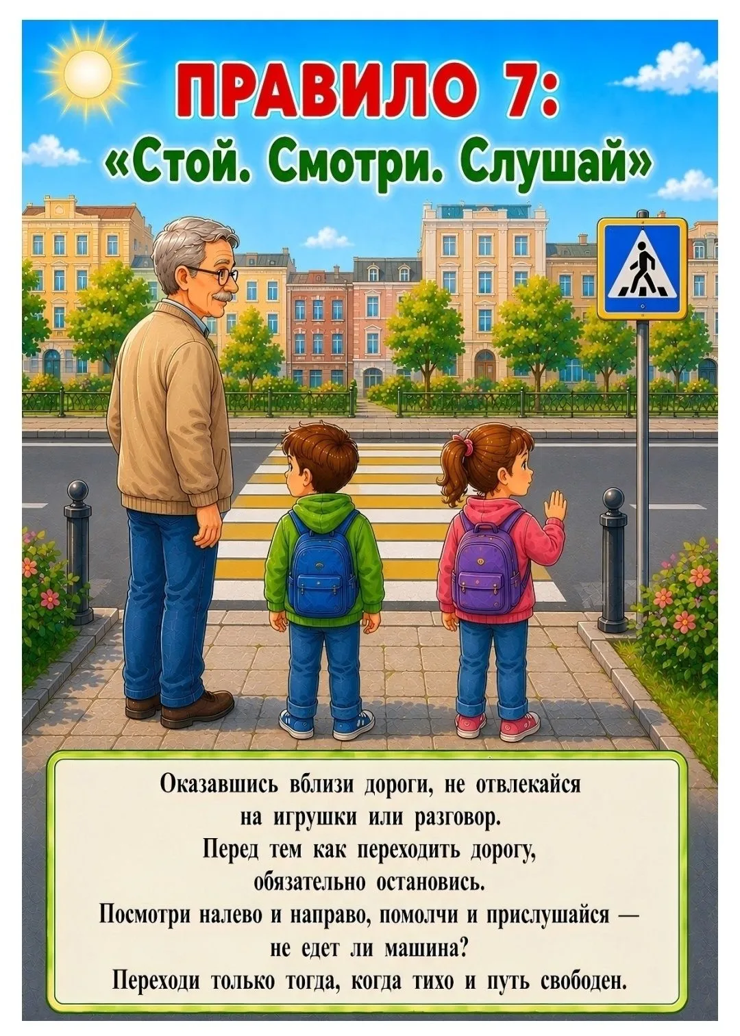 Безопасность!!!Для ребёнка дорога - это сложный и непредсказуемый мир, задача взрослого - не просто 