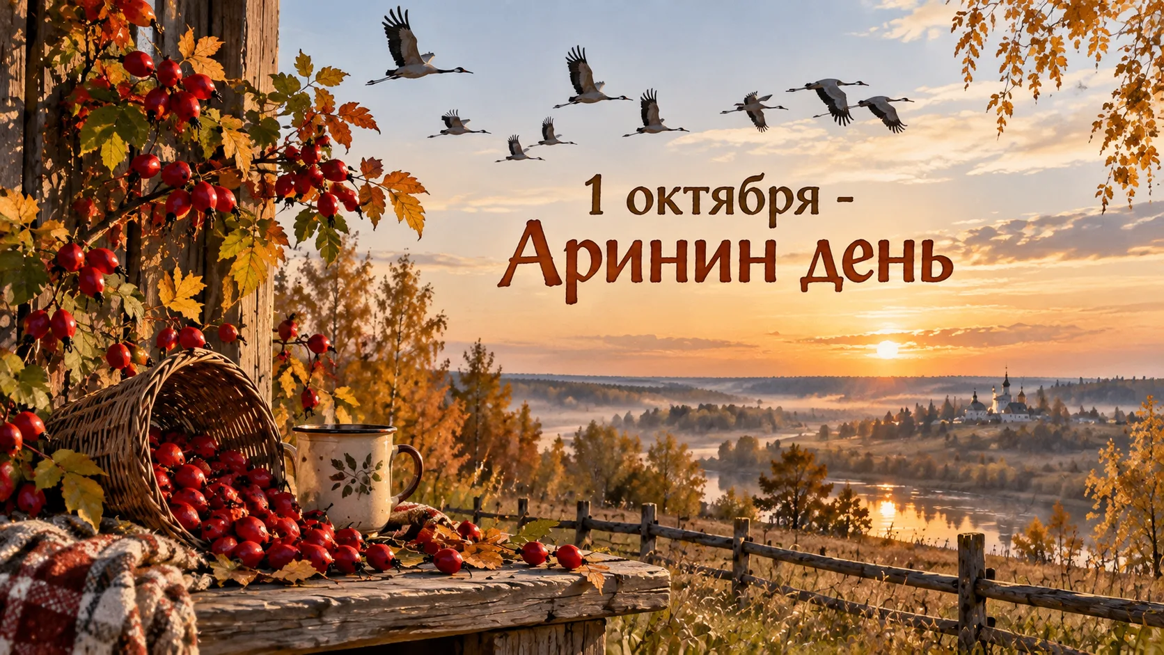 1 октября – Аринин день, Арина Шиповница, День журавлиного отлёта