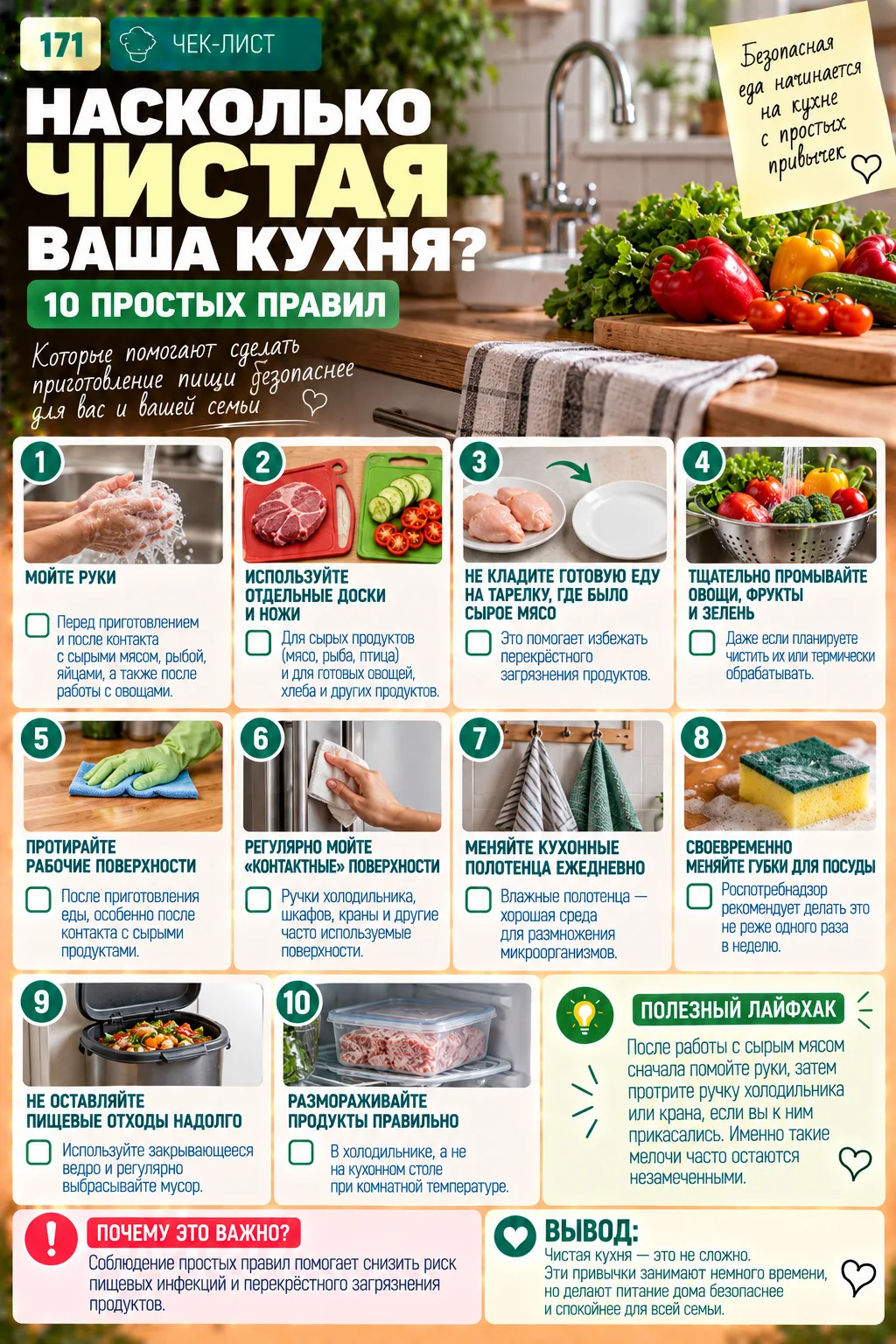 📋 ЧЕК-ЛИСТ: НАСКОЛЬКО ЧИСТАЯ ВАША КУХНЯ?