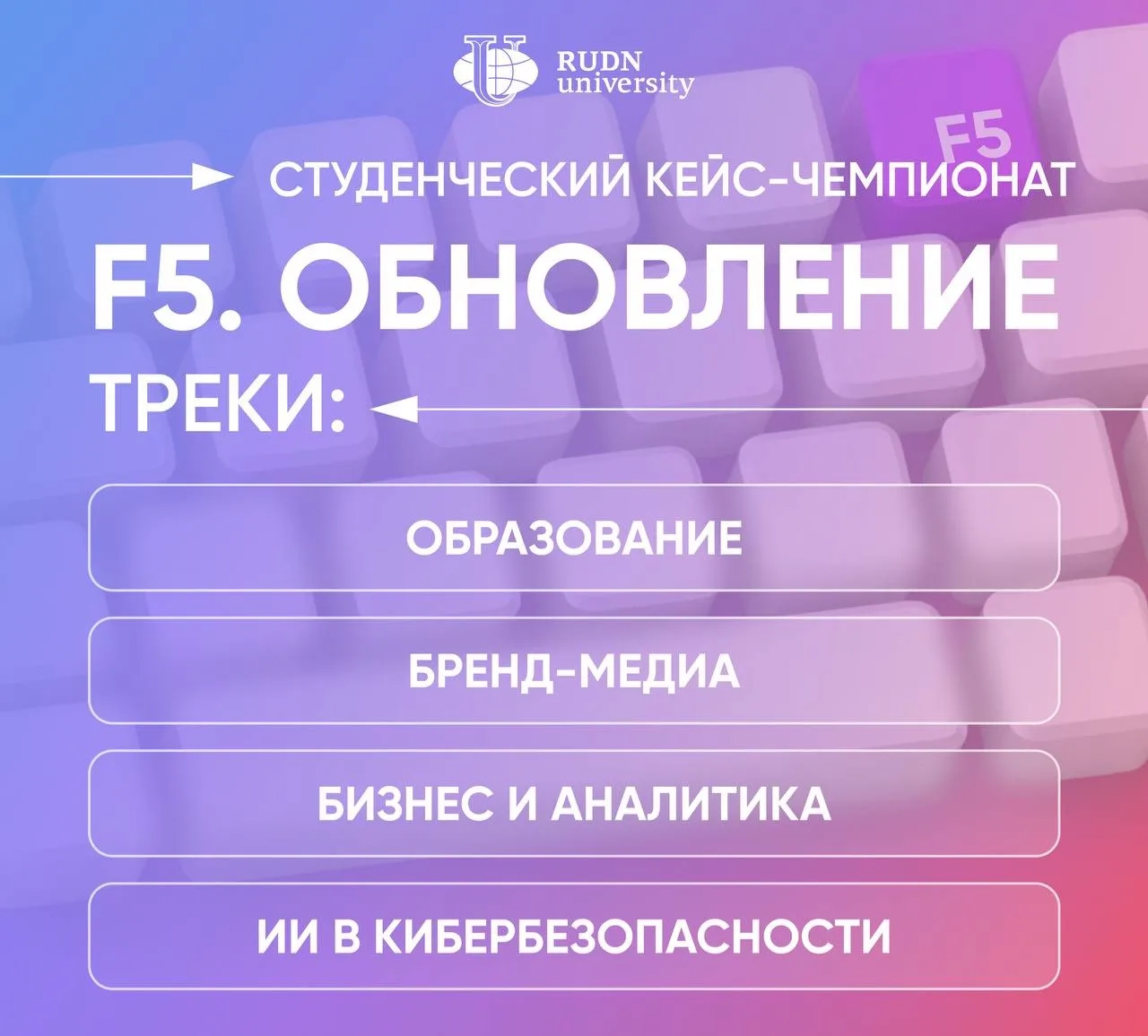 РУДН приглашает студентов СОГУ к участию в студенческом кейс-чемпионате F5 «Обновление» .  Это сорев