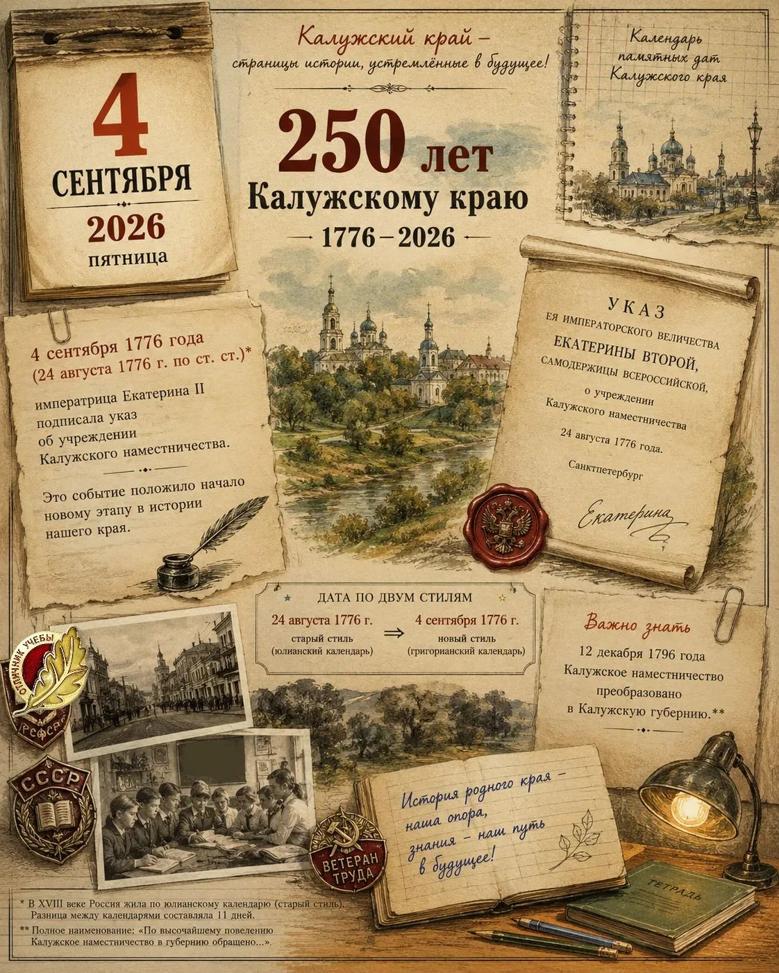 🔥 Сегодня наш родной  Калужский край отмечает важную юбилейную дату - 250 лет со дня о...