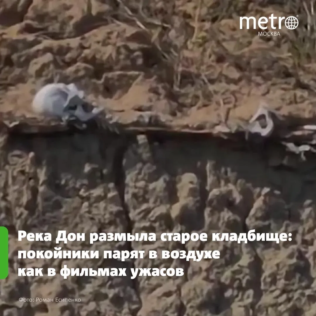 🌊 Миллионы глаз смотрят: река Дон размыла казачье кладбище и явила миру покойников
