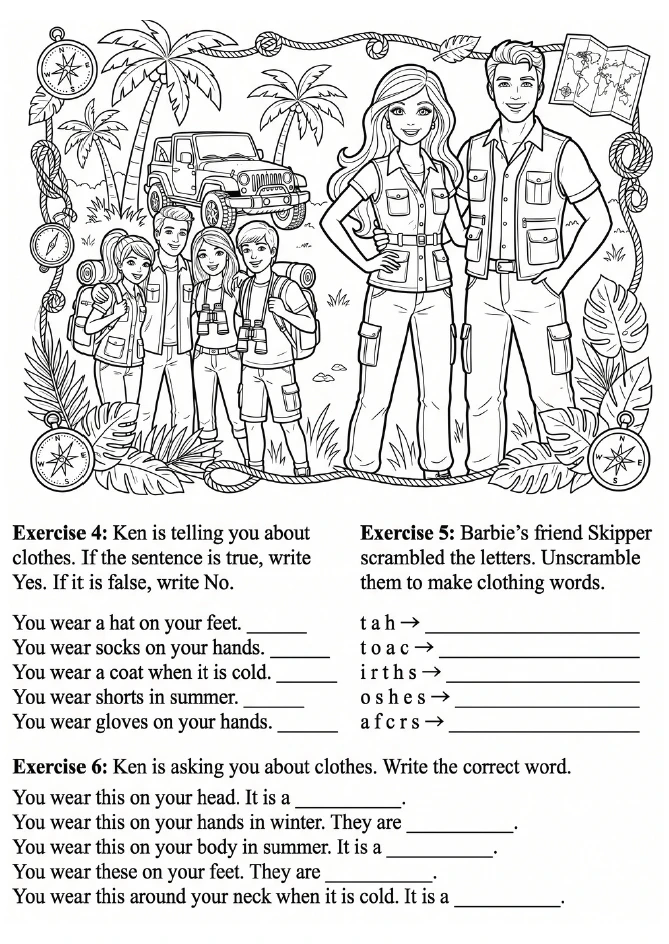 😍 Ну что, мои дорогие, подсластим себе и ученикам пятничку?  💃🕺 CLOTHES WITH BARBIE AND KEN A0-A1  🎁