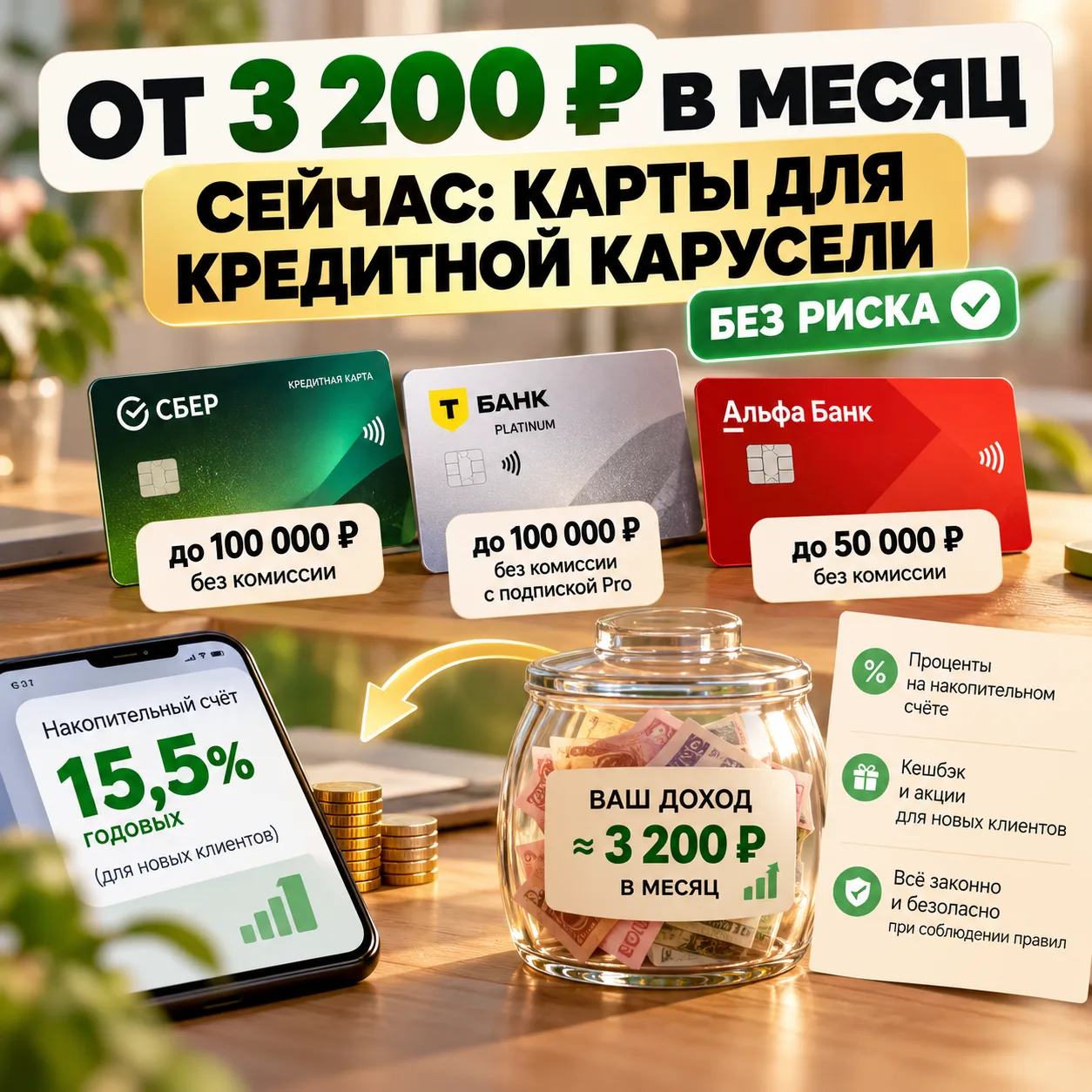 💳 ОТ 3 200 ₽ В МЕСЯЦ СЕЙЧАС: КАРТЫ ДЛЯ КРЕДИТНОЙ КАРУСЕЛИ БЕЗ РИСКА