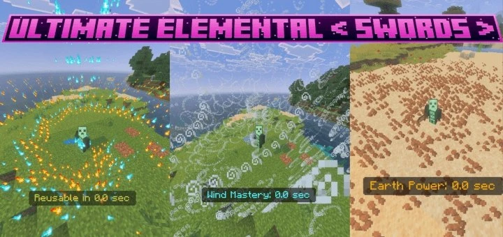 МОД - Elemental Swords

👑 Описание: 
Добавляет набор мощных стихийных мечей с уникальными способнос