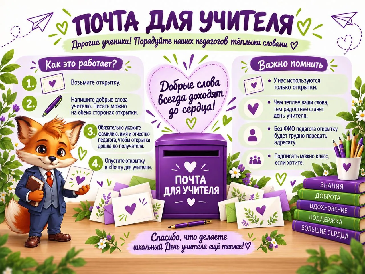 📬 Спешите делать добро! У нас начала работу «Почта для учителя»!
