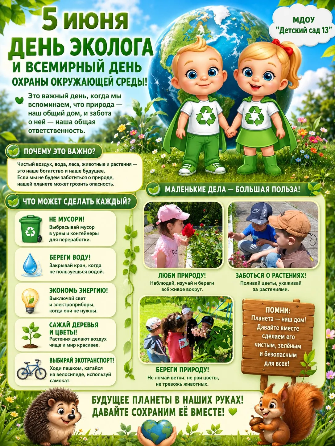 🌿5 июня — День эколога и Всемирный день охраны окружающей среды!🌿