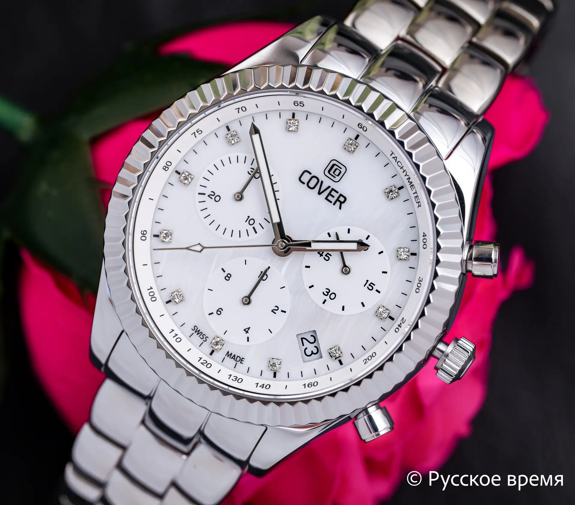 Элегантные женские часы в спортивном стиле. Коллекция Valentina Chronograph. Кварцевый механизм с мо
