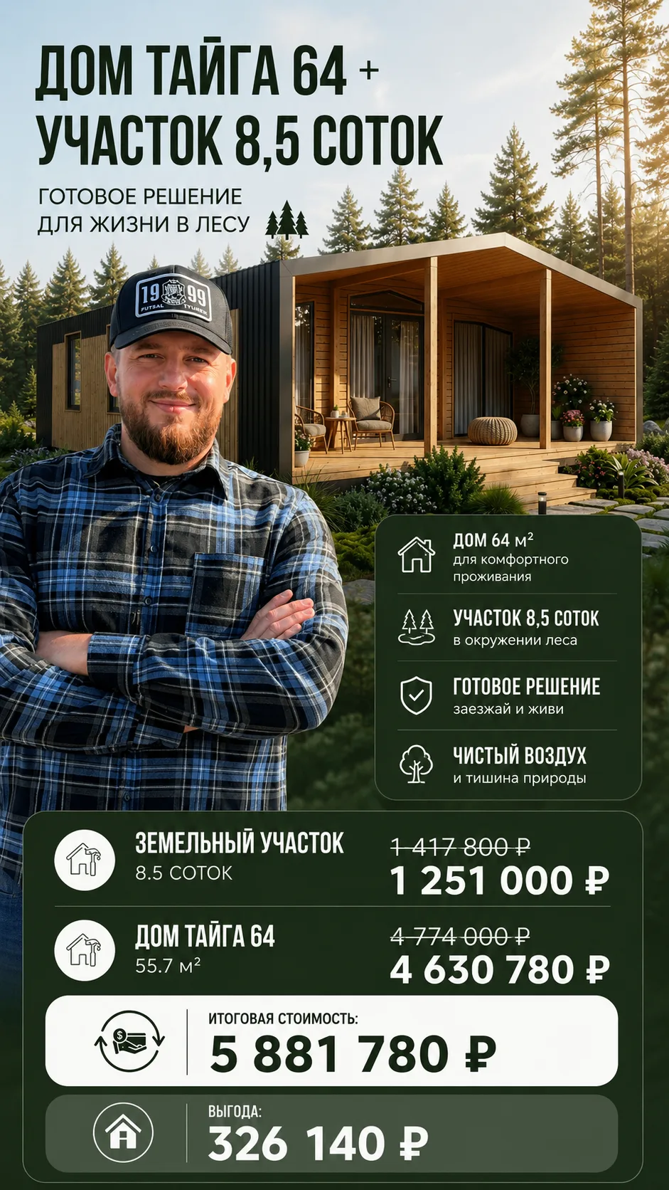 🌲 Дом в лесу — не мечта, а готовое решение!