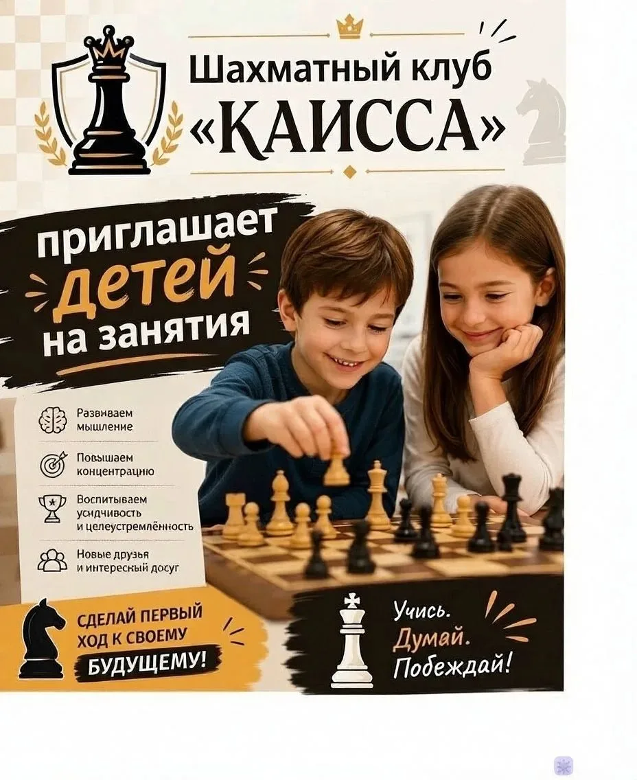 До конца сентября продолжается набор на занятия по шахматам в клуб "Каисса" по адресу у...