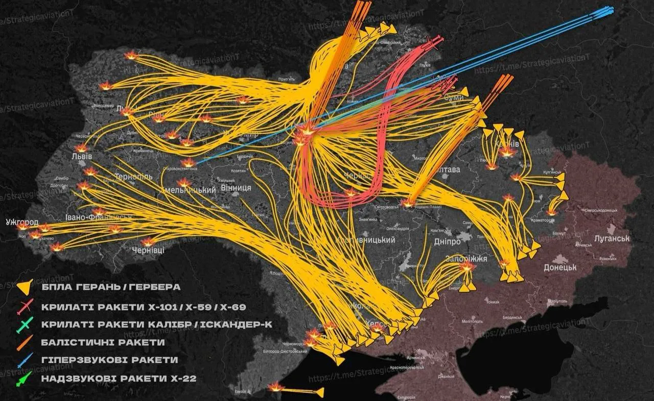 Кому не хватило ударов на майские праздники. Схема ударов по Украине за прошедшие сутки по версии пр