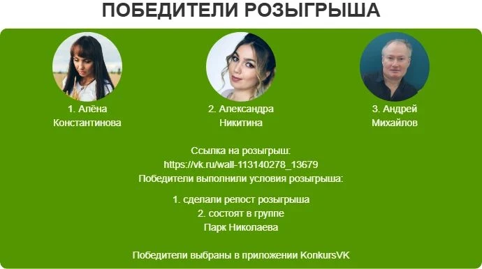 Подводим итоги нашего розыгрыша!