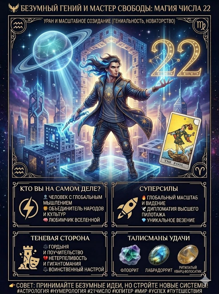 🦅 Безумный Гений и Мастер Свободы: Магия числа 22