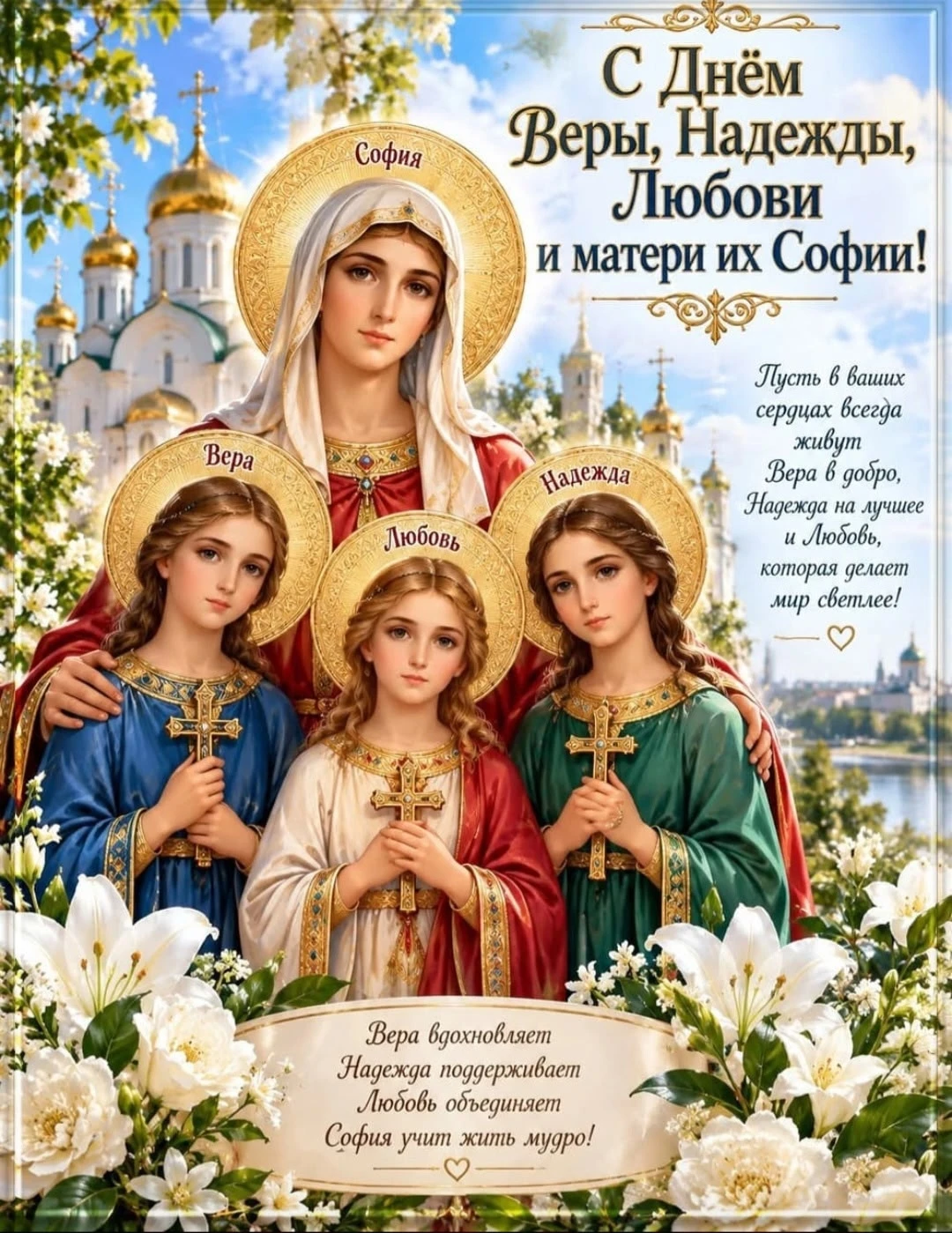 С днём святых мучениц Веры, Надежды, Любови и матери их Софии!