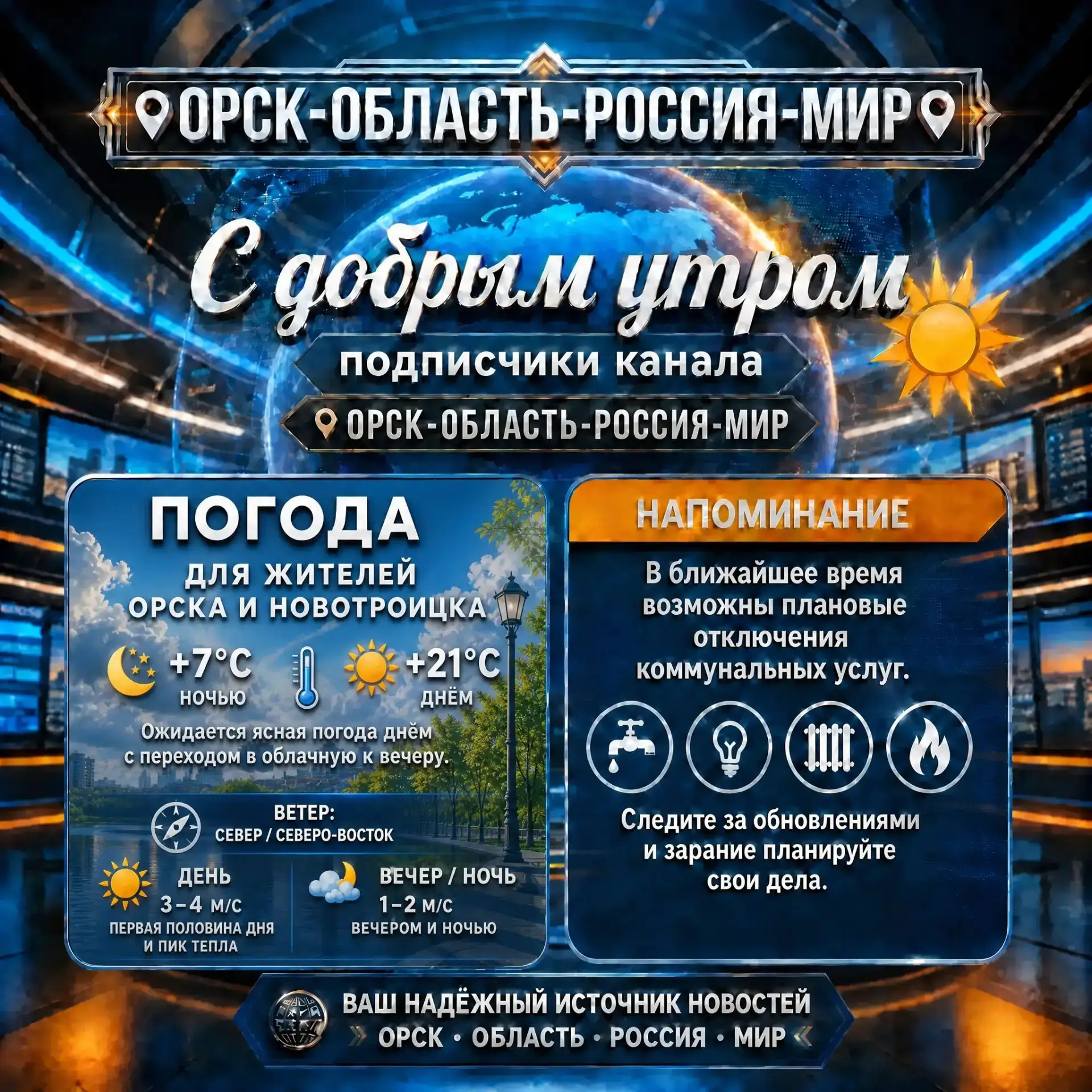 ☀️ Доброе утро, дорогие подписчики нашего канала 📌Орск-Область-Россия-Мир📌