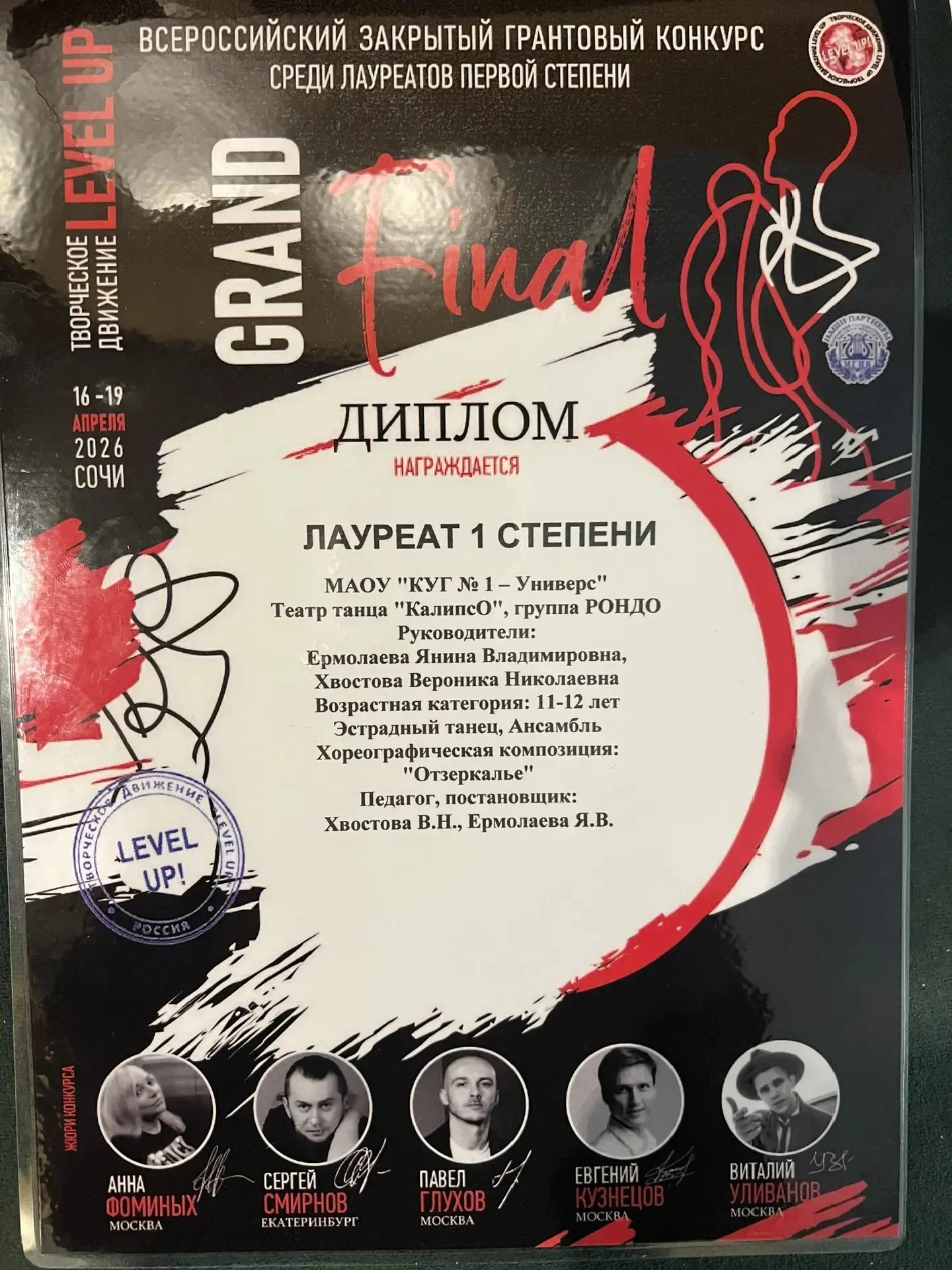 16-19 апреля в Красной поляне в Сочи прошел закрытый грантовый конкурс в сфере хореографического иск