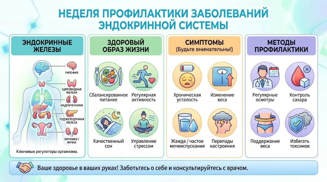 📍Неделя профилактики заболеваний эндокринной системы