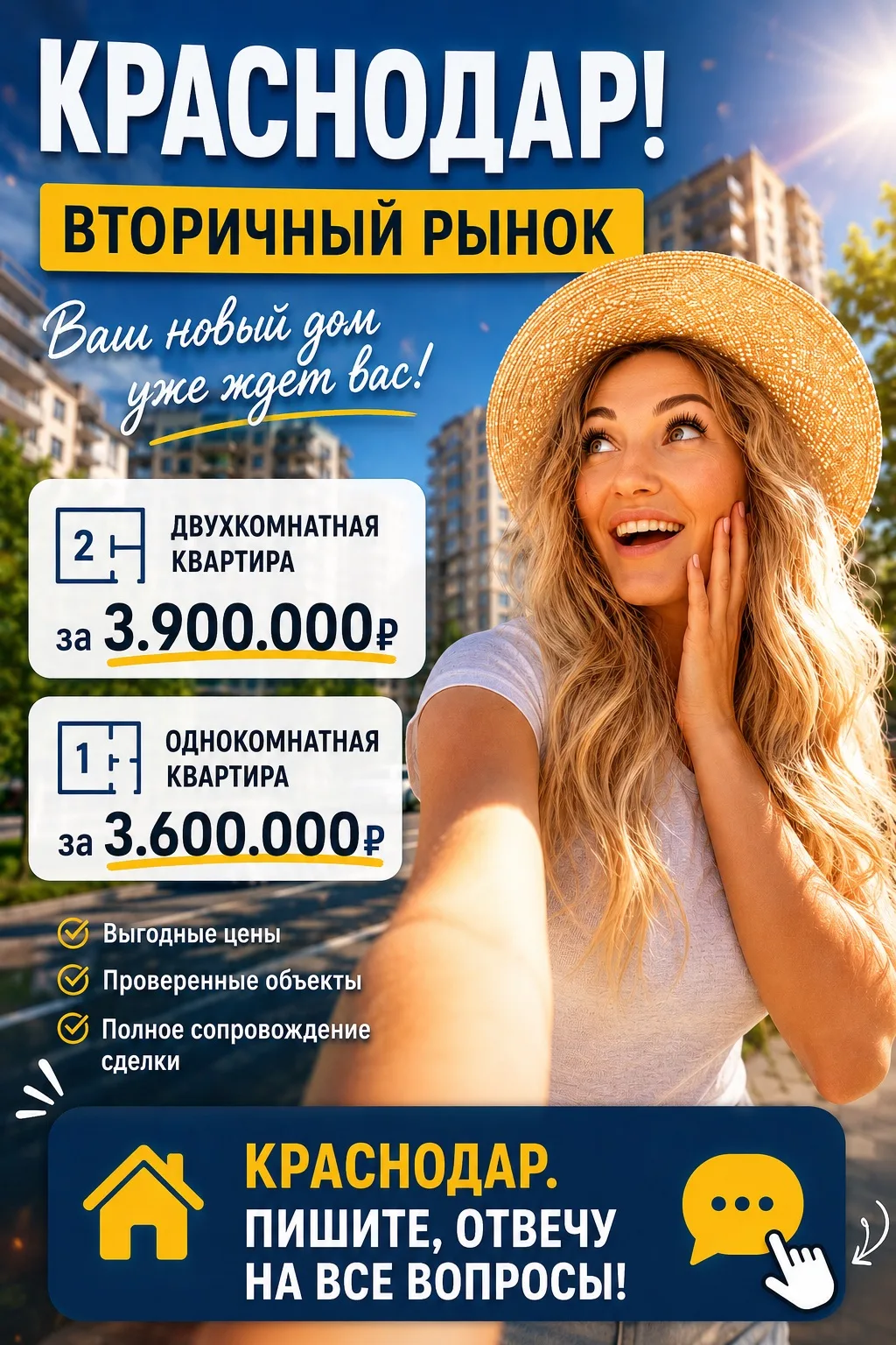🔥 Краснодар. Вторичный рынок по приятным ценам!