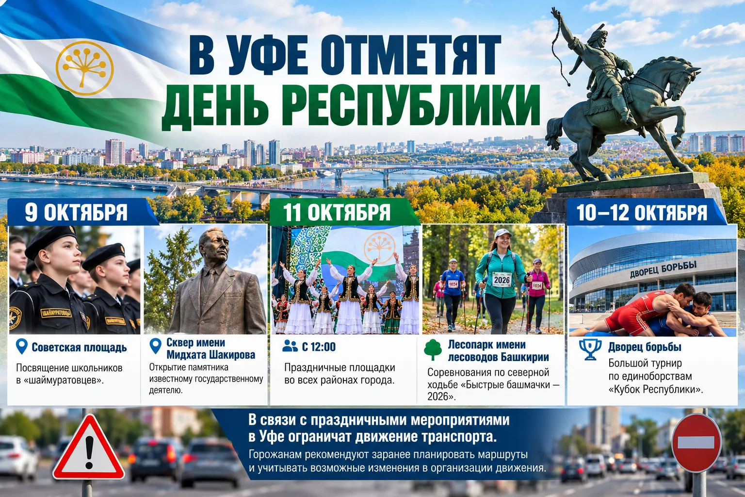 В Уфе готовятся к празднованию Дня Республики. Торжественные мероприятия начнутся 9 окт...