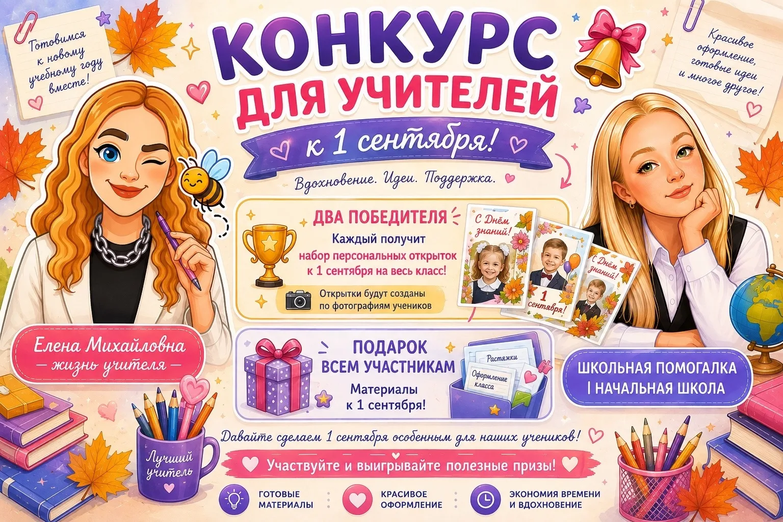 Коллеги, в последние дни лета захотелось Вас немножко порадовать❤️ дарим огромную папку...