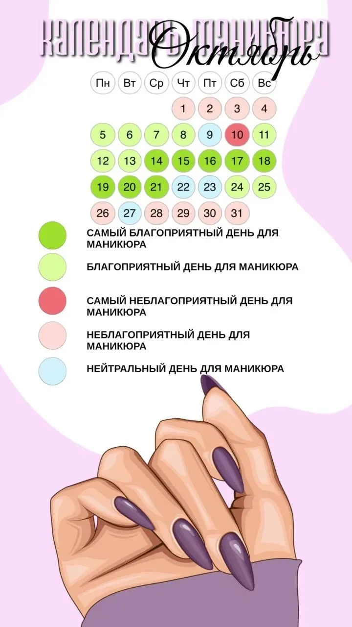КАЛЕНДАРЬ КРАСОТЫ НА ОКТЯБРЬ: ЛУЧШИЕ ДНИ ДЛЯ МАНИКЮРА, СТРИЖКИ И ОКРАШИВАНИЯ 💅✂️