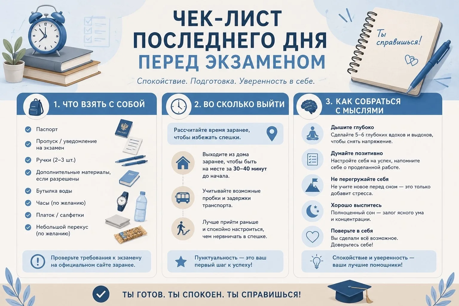 📚 Июнь — пора экзаменов

Экзамены — это не только проверка знаний, это ещё и проверка на прочность,