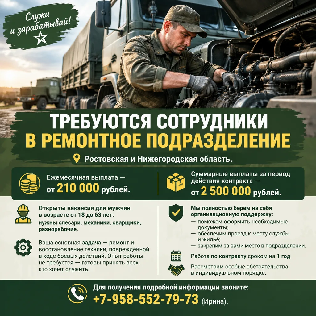 ТРЕБУЮТСЯ СОТРУДНИКИ В РЕМОНТНОЕ ПОДРАЗДЕЛЕНИЕ