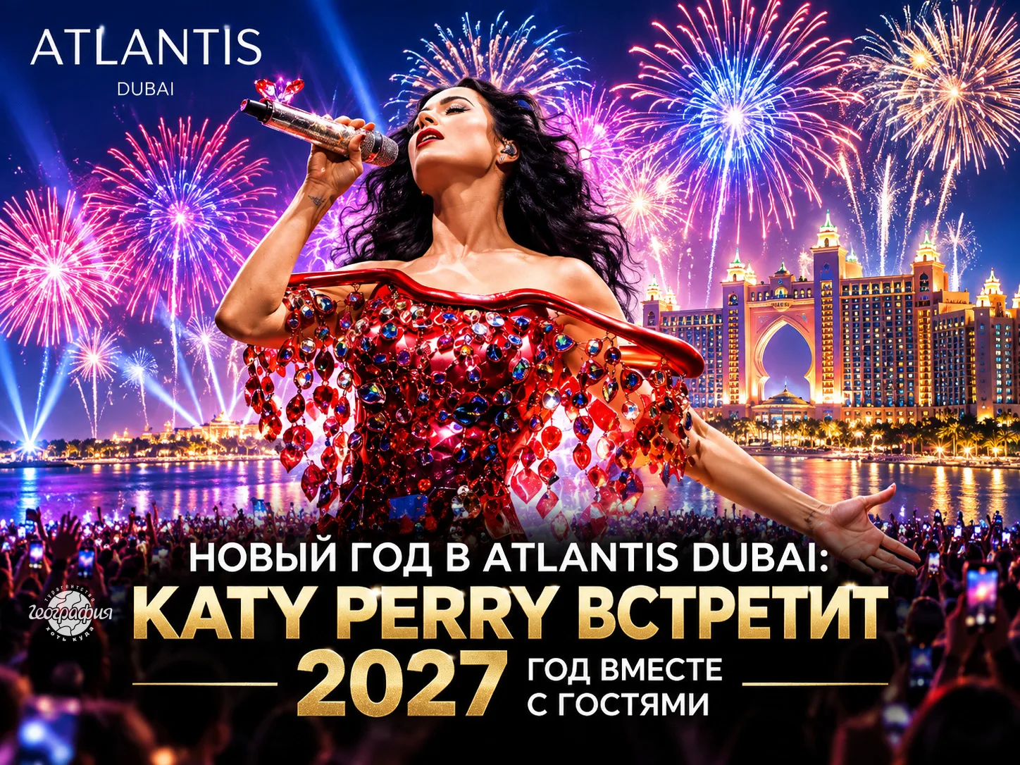 🎆 Katy Perry встретит Новый 2027 год в Atlantis Dubai ✨