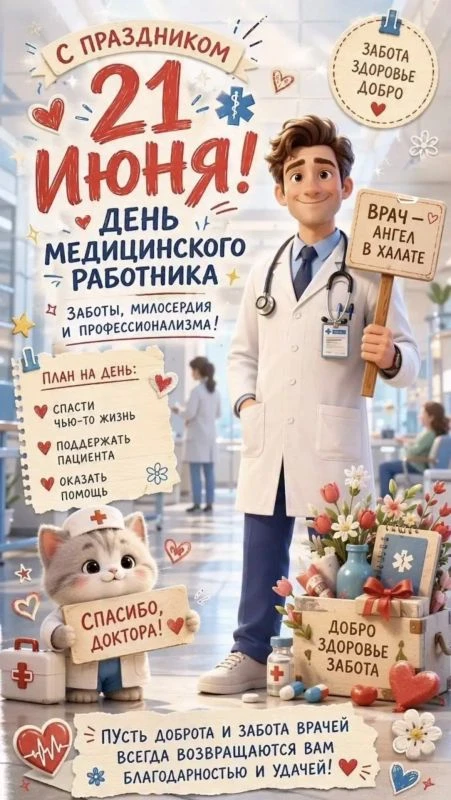 От души поздравляем  фельдшера нашей школы Татьяну Ивановну с профессиональным праздником! 🎉
С приз