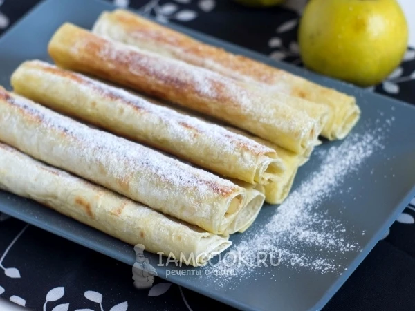 ЛАВАШ С ЯБЛОКАМИ НА СКОВОРОДЕ