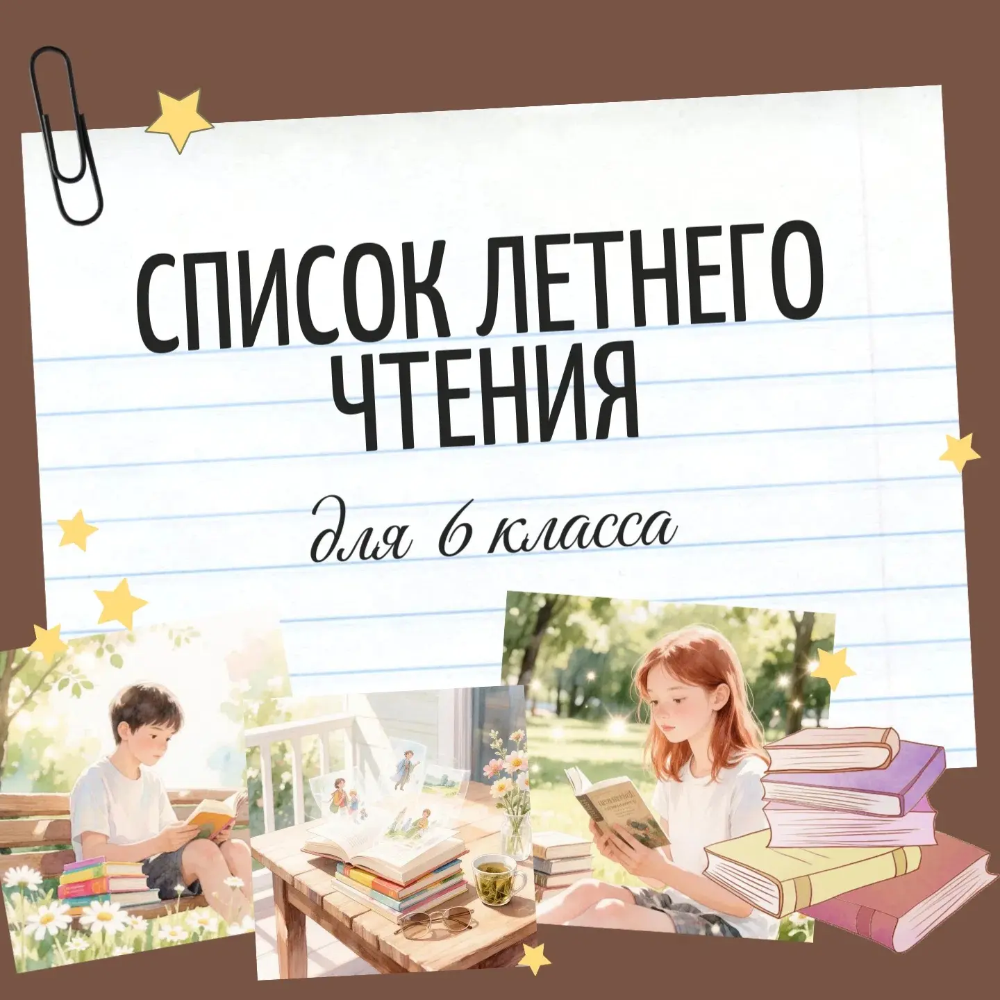 📕А ты не забыл про список летнего чтения?

✍🏻 Рекомендация: веди читательский дневник. В нём можно