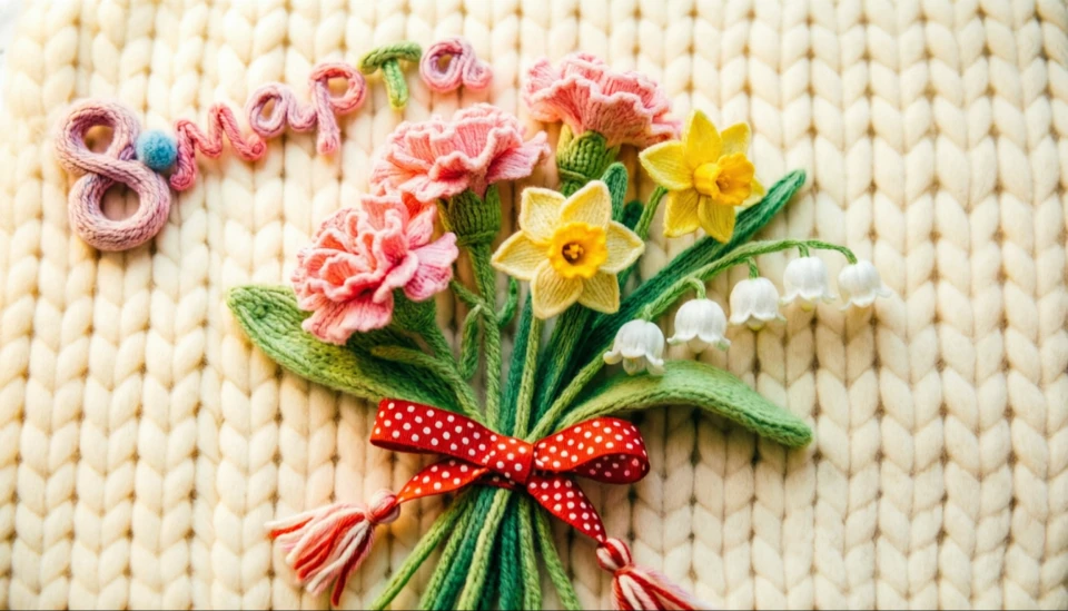 🌸 С 8 Марта! Быть женщиной — великое счастье. Пусть петли будут ровными, пряжа — мягкой, а вокруг — 