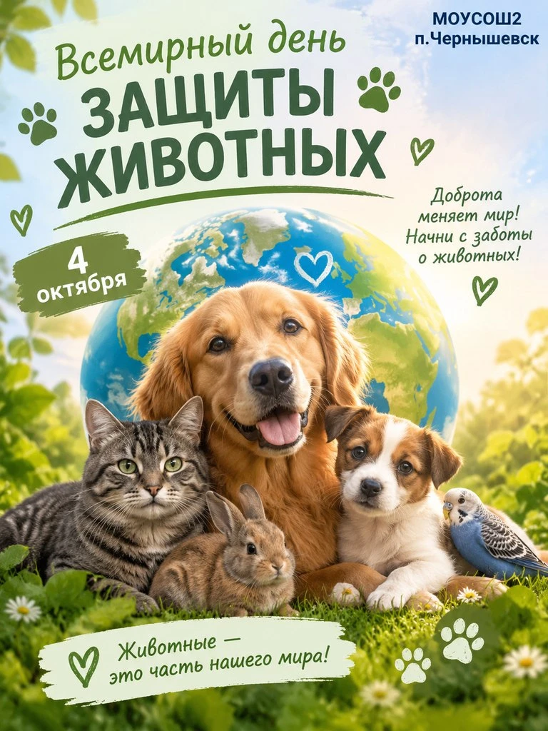 🐾 4 октября — Всемирный день защиты животных!