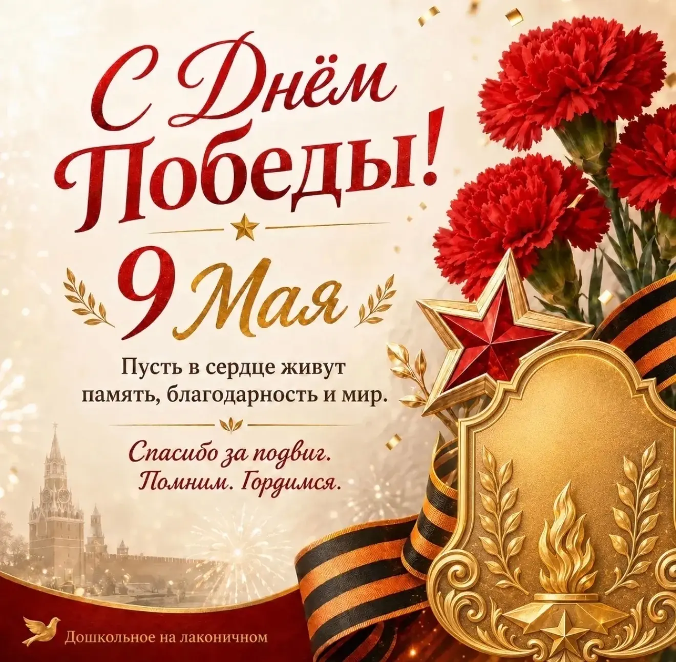 С Днём Победы! С 9 Мая! 🇷🇺

Пусть этот день напоминает о самом важном:
о памяти,
о благодарности,
