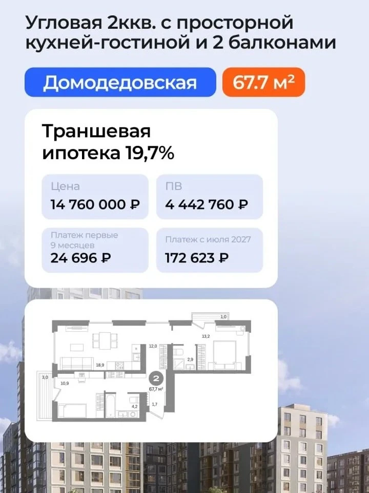 ТРАНШЕВАЯ ИПОТЕКА: ПЛАТЕЖИ ОТ 24.696 ₽ В ПЕРВЫЕ 9 МЕСЯЦЕВ 🏡