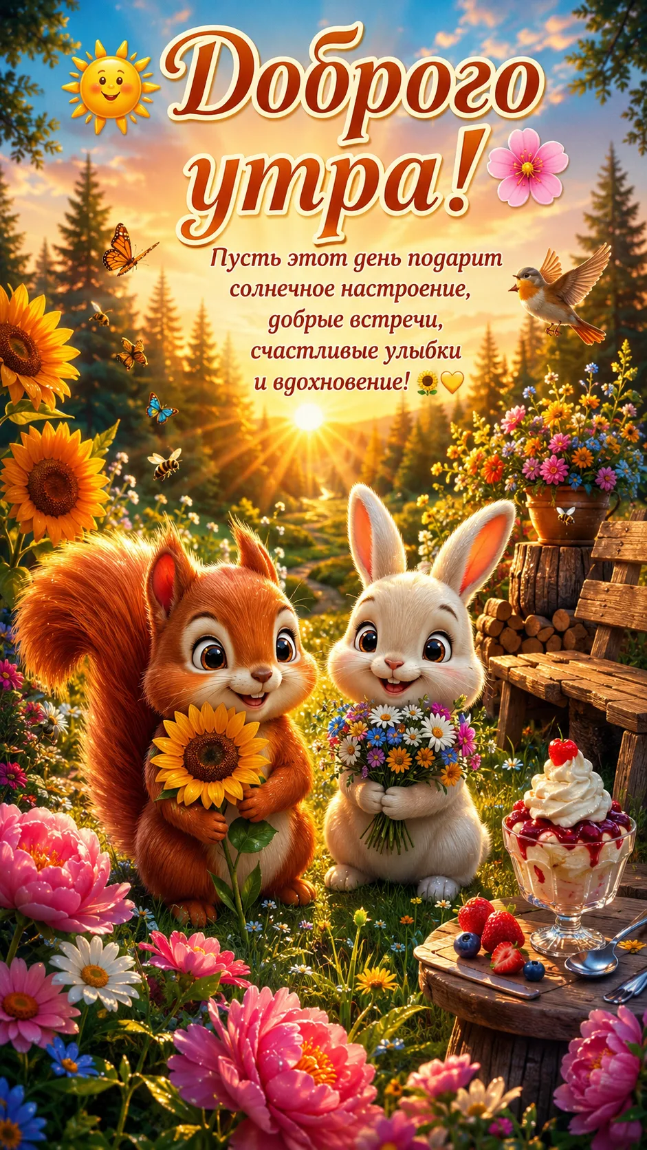 🌞 Доброе утро! Пусть этот день начнётся с улыбки, наполнится теплом, приятными момента...