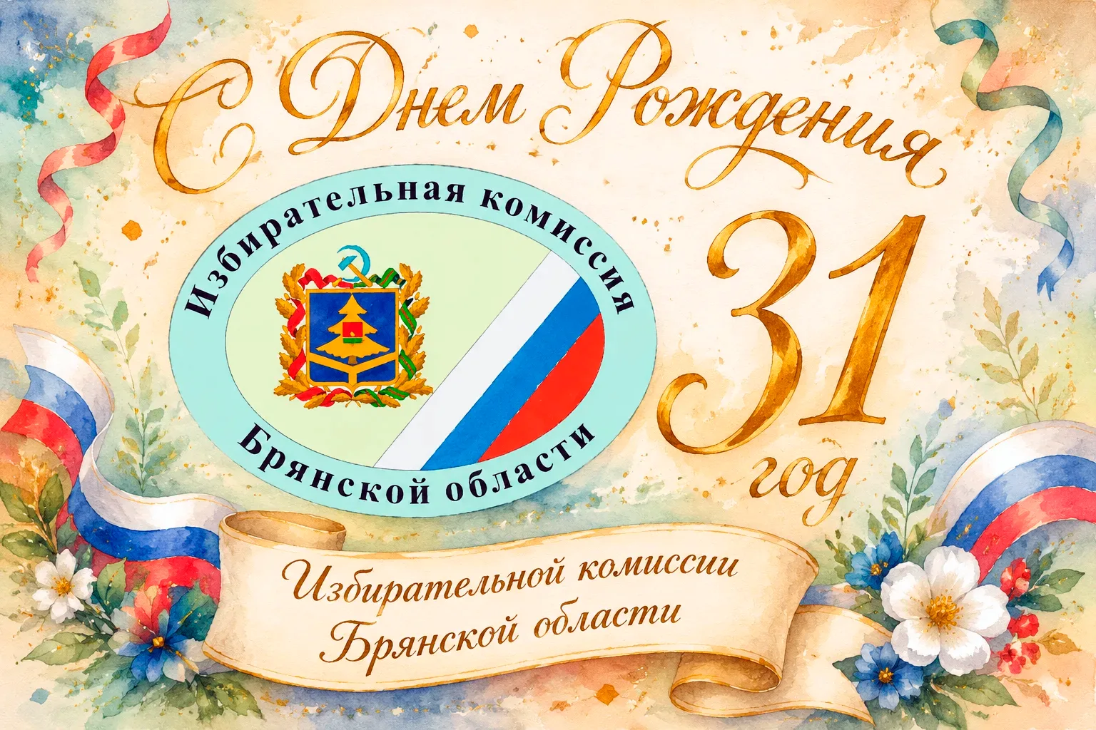 🎉 31 год назад 20 июня 1995 года Избирательная комиссия Брянской области получила статус юридическо