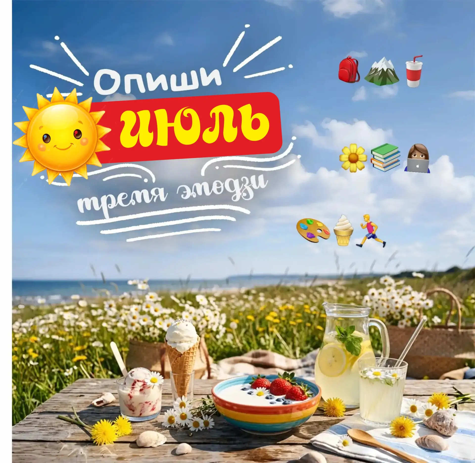😻 Нет слов — одни эмодзи

Лето в полном разгаре! Кто-то отдыхает на даче, жарит шашлыки и гуляет на