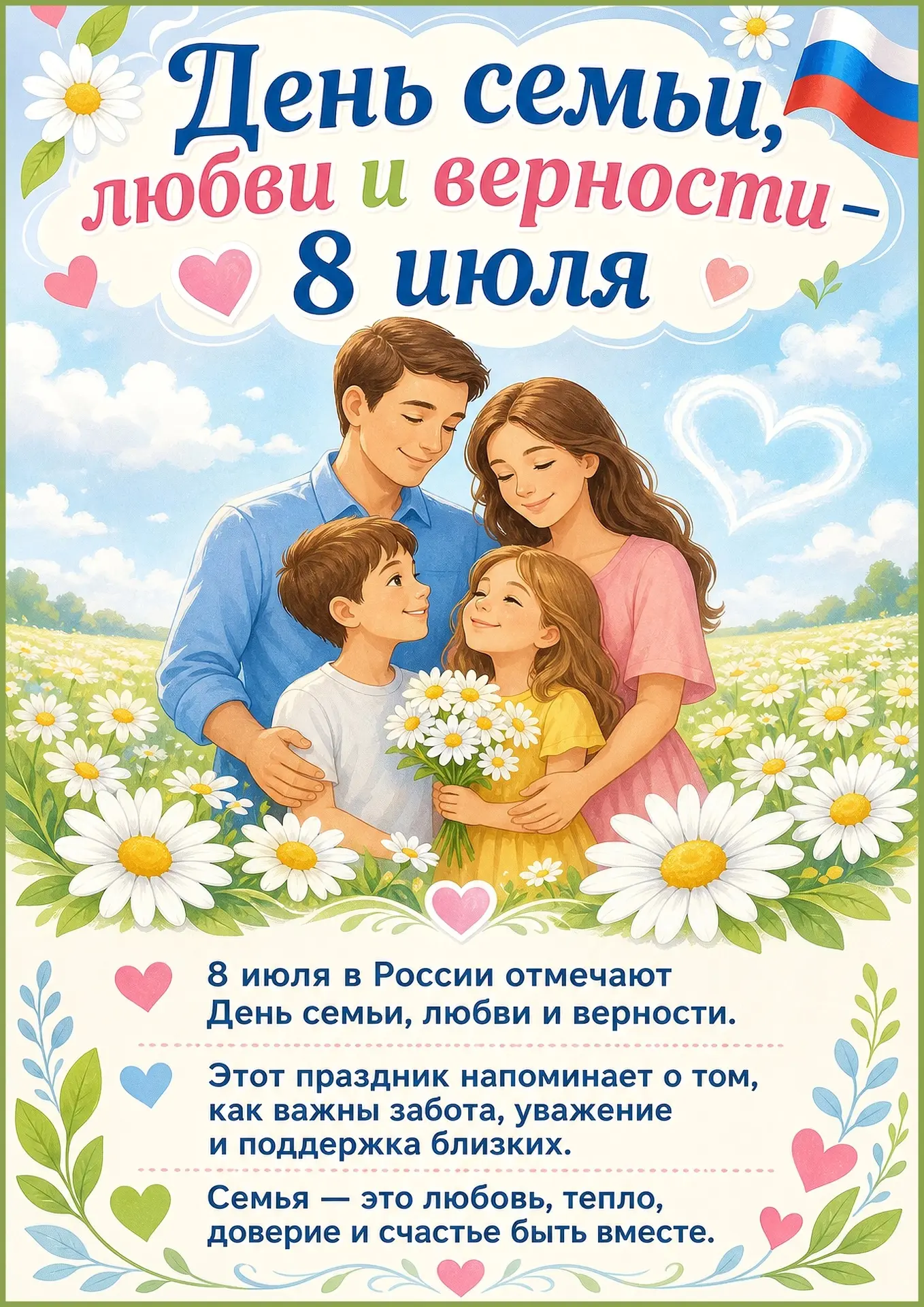 С днём семьи, любви и верности!
#98Поздравляет@98school_krsk

Дорогие ученики, родители и учителя! ❤