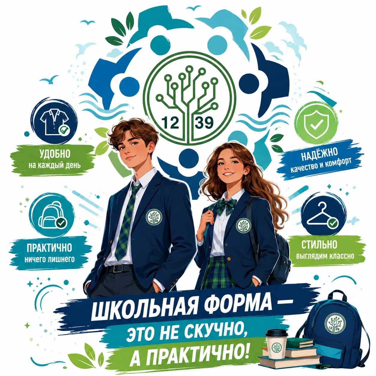 👔👗 Школьная форма - это не скучно, а практично! 

Почему единый стиль в школе - это суперсила?

1.