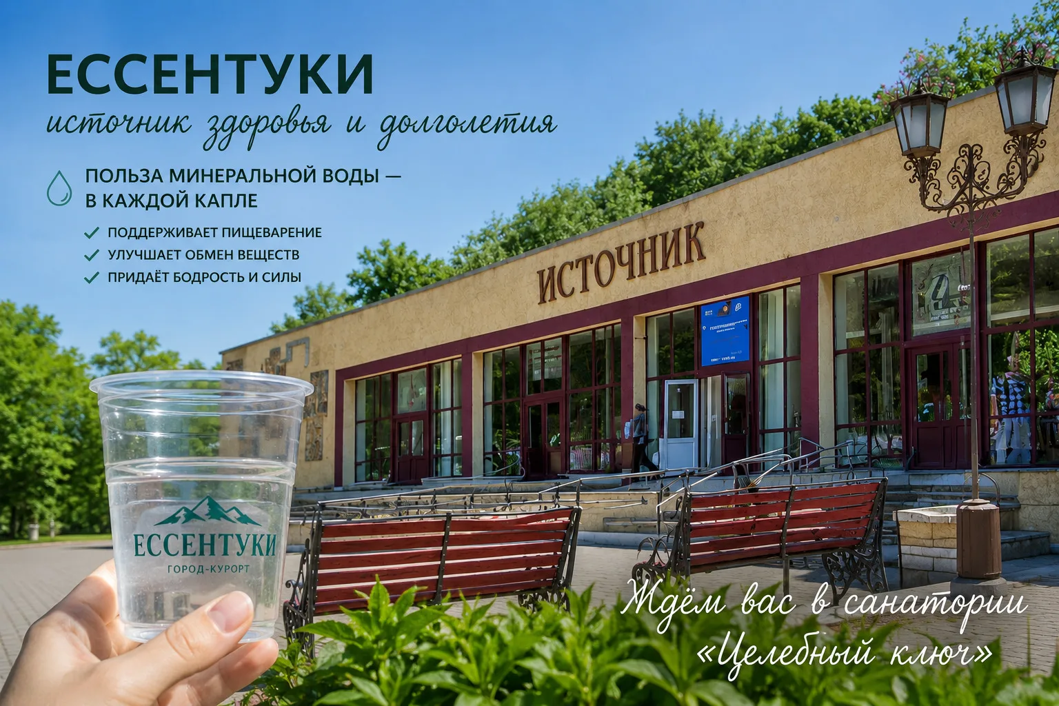 💧 Ессентуки — город знаменитых минеральных источников, где здоровье начинается с каждо...