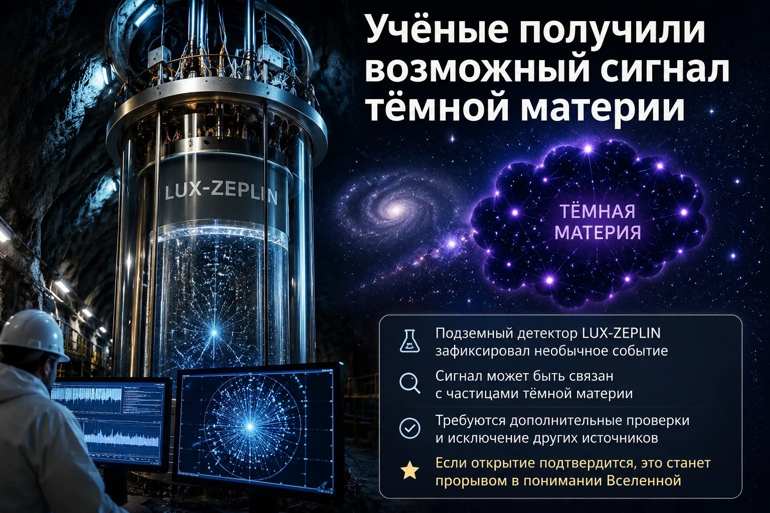 Учёные получили возможный сигнал тёмной материи